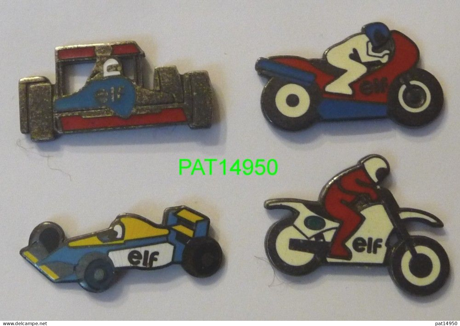 PAT14950 CARBURANT HUILE ELF COMPETITION AUTO F1 MOTO Lot De 4 Pin's En EGF Signés BOOMERANG - Brandstoffen