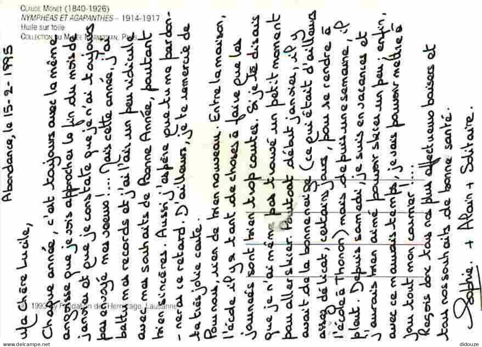 Art - Peinture - Claude Monet - Nymphéas Et Agapanthes - CPM - Voir Scans Recto-Verso - Malerei & Gemälde