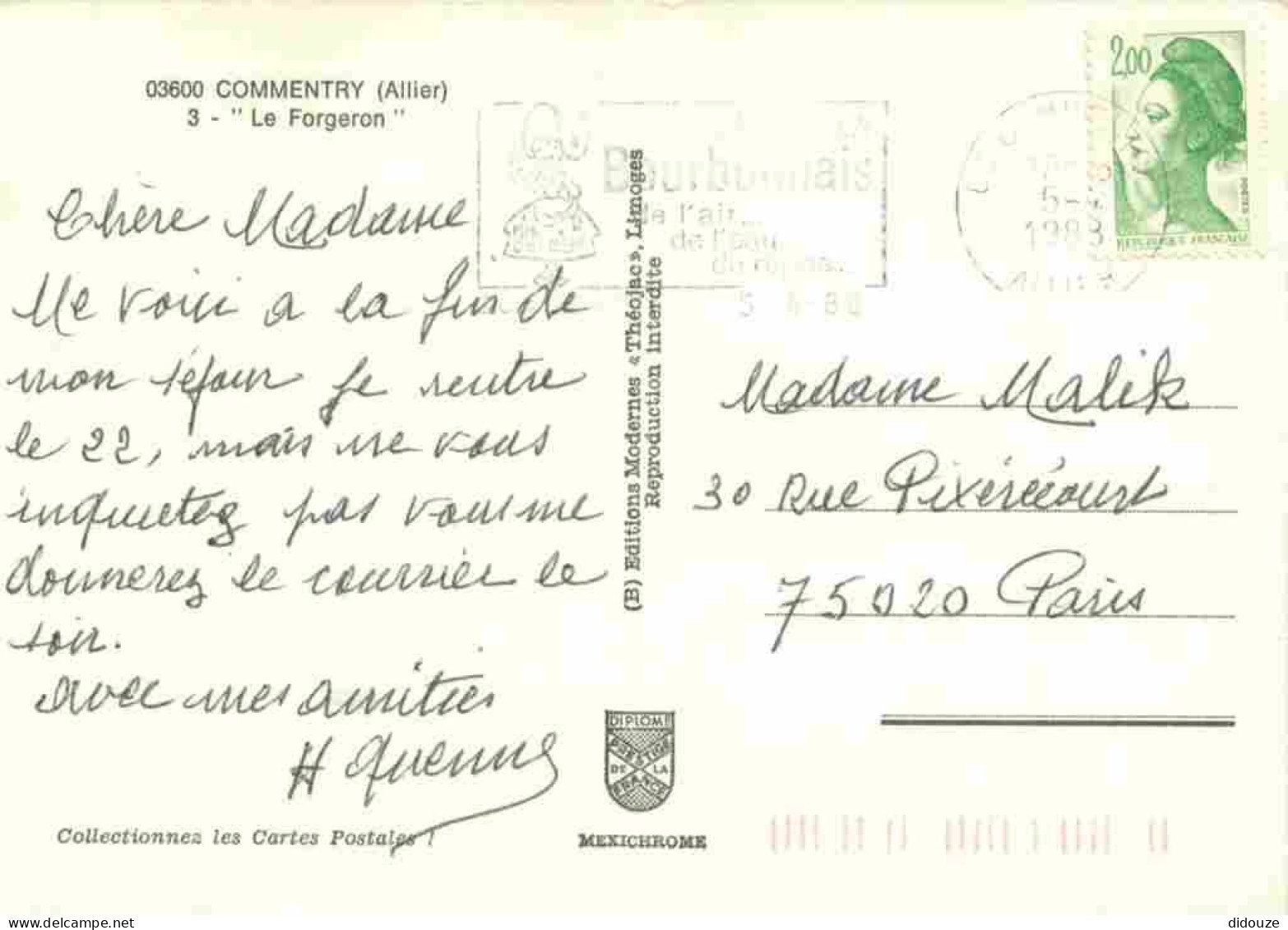 03 - Commentry - Le Forgeron - Monument - Automobiles - Renault 12 - CPM - Voir Scans Recto-Verso - Commentry