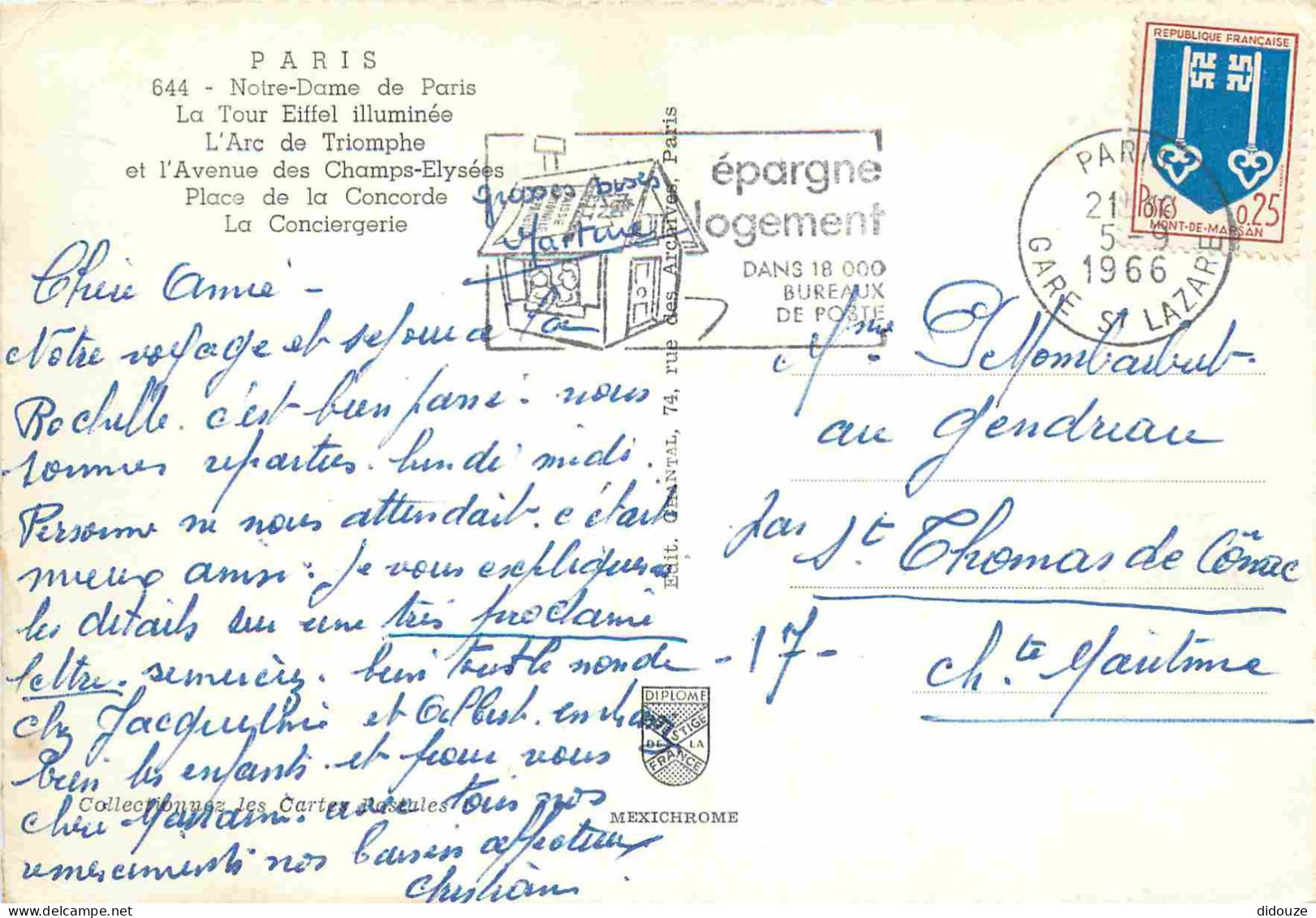 75 - Paris - La Nuit - Multivues - Carte Dentelée - CPSM Grand Format - Etat Pli Visible - Voir Scans Recto-Verso - Cartas Panorámicas