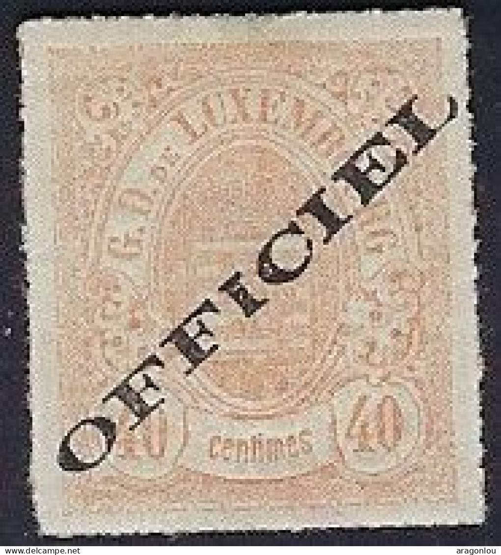 Luxembourg - Luxemburg - Timbres -  1875   40c.   Officiel   MH*     Certifié   Michel 8 IA   VC. 250,- - 1859-1880 Armarios