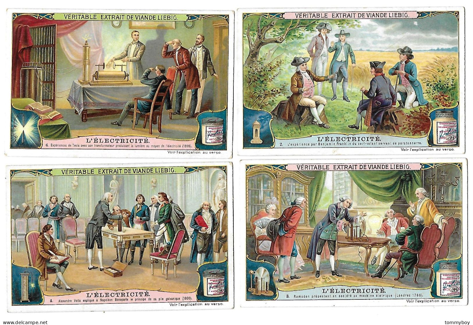 S 889, Liebig 6 Cards, L'électricité (a Few Spots On Backsites) (ref B24) - Liebig