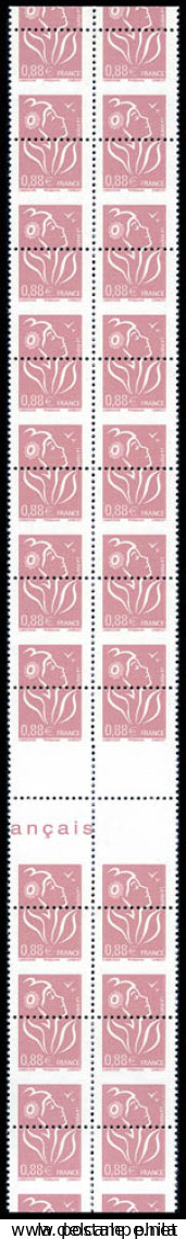 ** N°4155, 0.88€ Lamouche, Impression Des Timbres Complètement Décalée: Piquage à Cheval + Massicotage à Cheval Sur Bloc - Ungebraucht