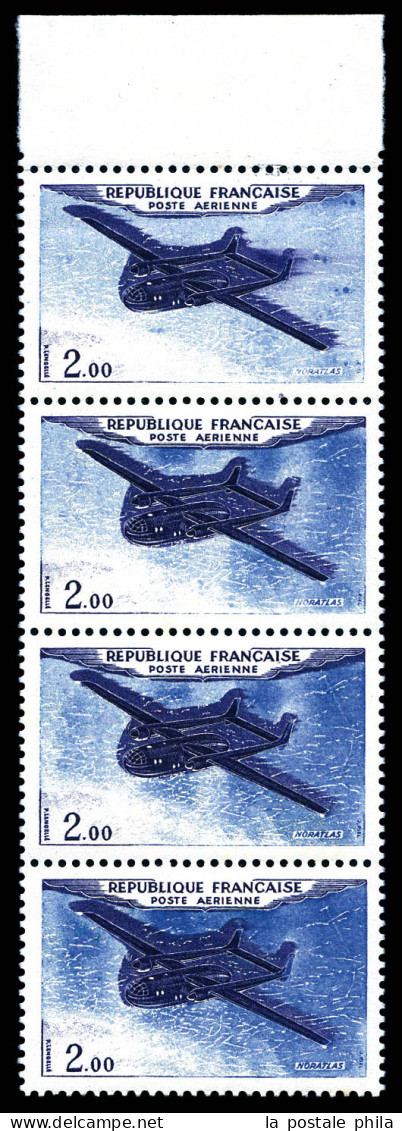 ** N°38, 2f Nordatlas, Spectaculaire Variété Comprenant 1 Exemplaire Impression Sans Le Fond Tenant 3 Exemplaires Impres - 1960-.... Neufs