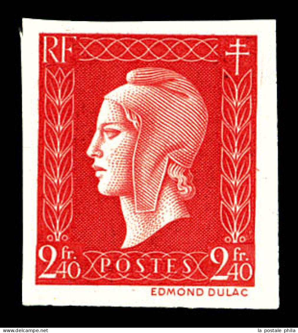 * N°693a, Dulac, 2F40 Rouge, SUP (certificat)  Qualité: *  Cote: 750 Euros - 1941-1950