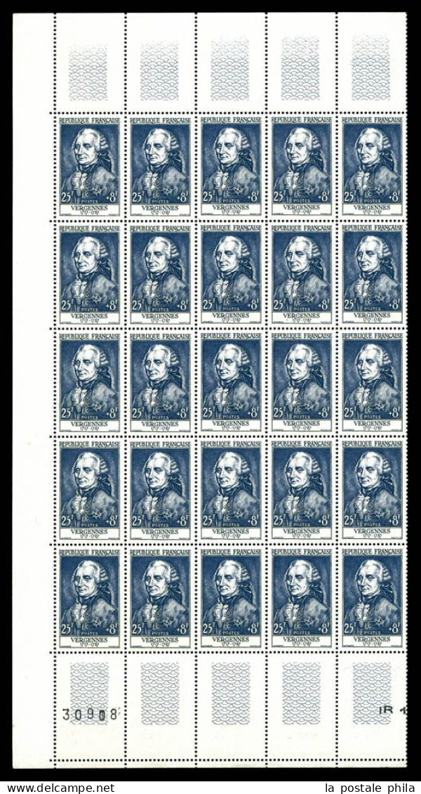 ** N°1027/1032, Série Grands Hommes De 1955 En Feuilles Complètes De 50 Exemplaires (n°1027, 1030 Et 1032 En 2 Panneaux - Fogli Completi