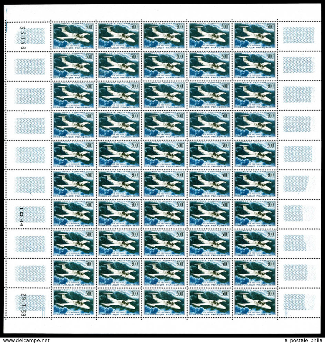 ** N°35, 300f Maurane Saulnier: Feuille Complète De 50 Exemplaires. TB  Qualité: **  Cote: 400 Euros - Fogli Completi