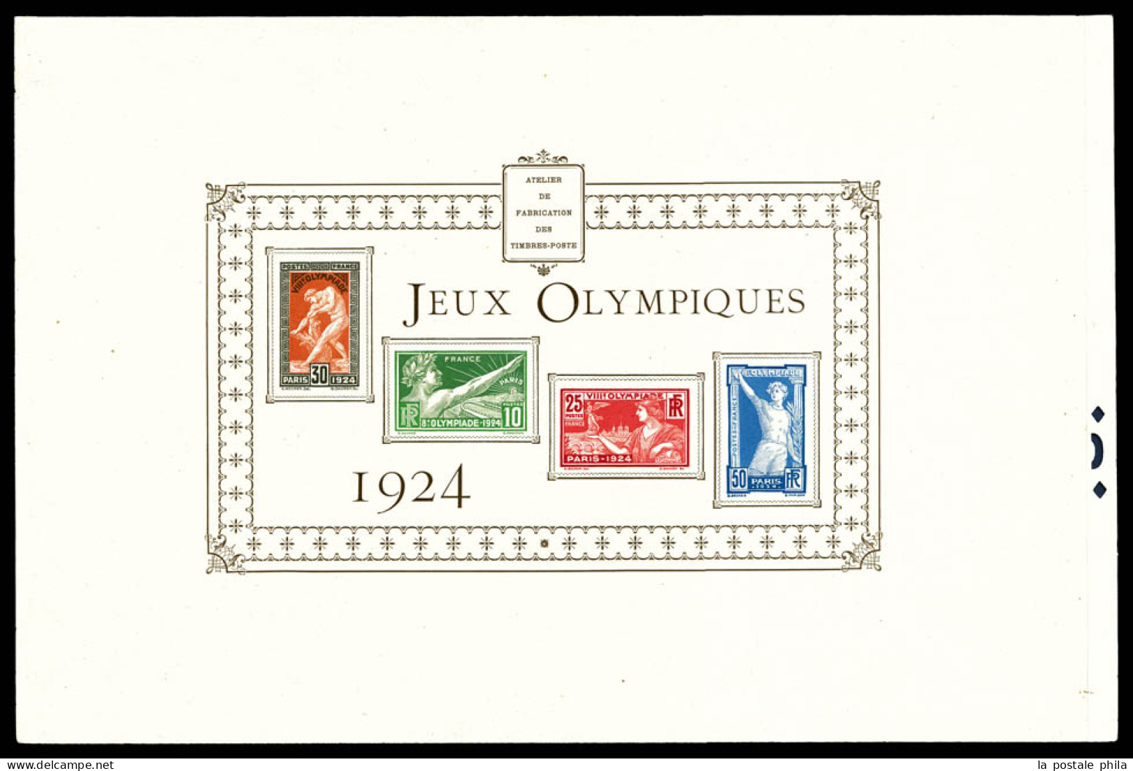 (*) N°183/186, Jeux Olympiques De Paris 1924: Epreuve Collective (tirage 135 Exemplaires), RARE (certificat)  Qualité: ( - Prove Di Lusso