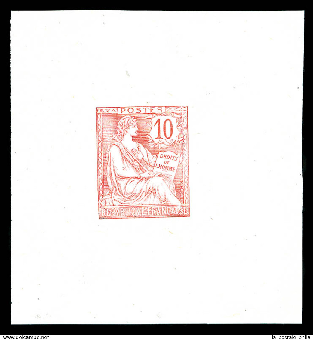 (*) N°124, Mouchon, épreuve Sur Feuillet Du 10c Rose, Très Jolie Pièce, RARE (certificat)  Qualité: (*)  Cote: 1100 Euro - Künstlerentwürfe