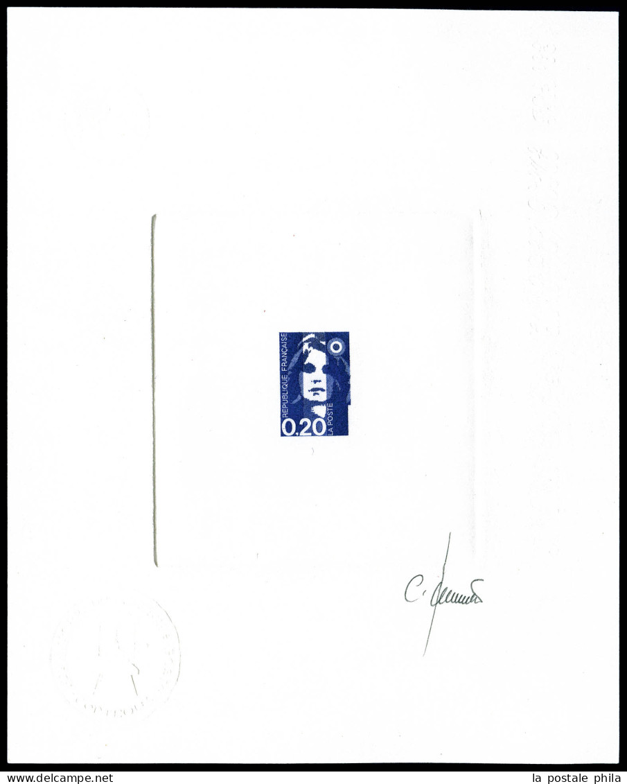 (*) N°2618, Briat 20c, épreuve D'artiste En Bleu Signée Jumelet. R.R. (certificat)  Qualité: (*) - Artistenproeven