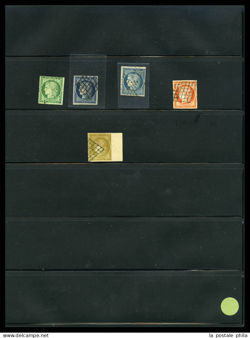 O 1849-1900: Entre Les N°1 Et 106 (sauf Bordeaux), Collection Par Multiples Dont Oblitérations, Variétés, Bandes, Blocs, - Collections