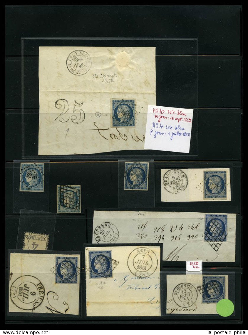 O 1849-1900: Entre Les N°1 Et 106 (sauf Bordeaux), Collection Par Multiples Dont Oblitérations, Variétés, Bandes, Blocs, - Collections