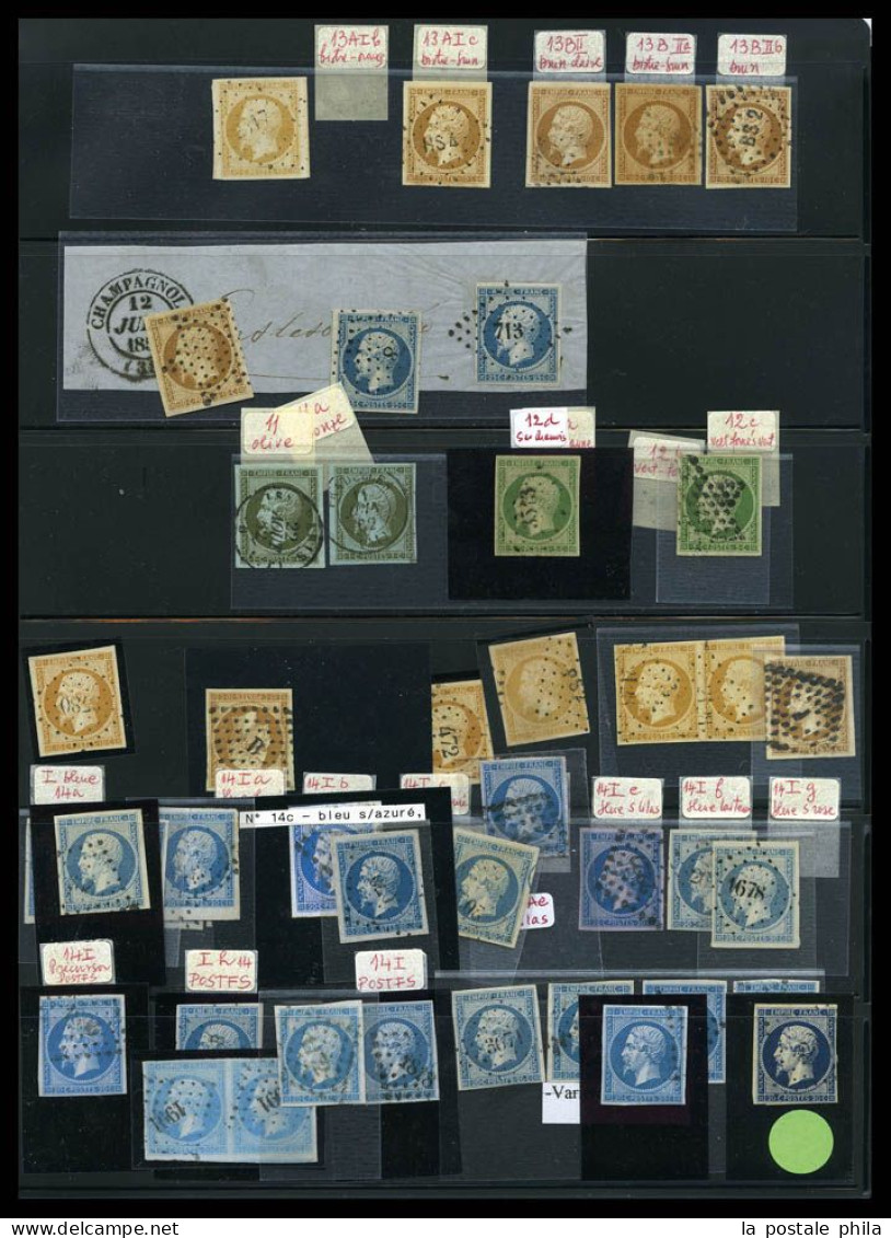 O 1849-1900: Entre Les N°1 Et 106 (sauf Bordeaux), Collection Par Multiples Dont Oblitérations, Variétés, Bandes, Blocs, - Colecciones Completas