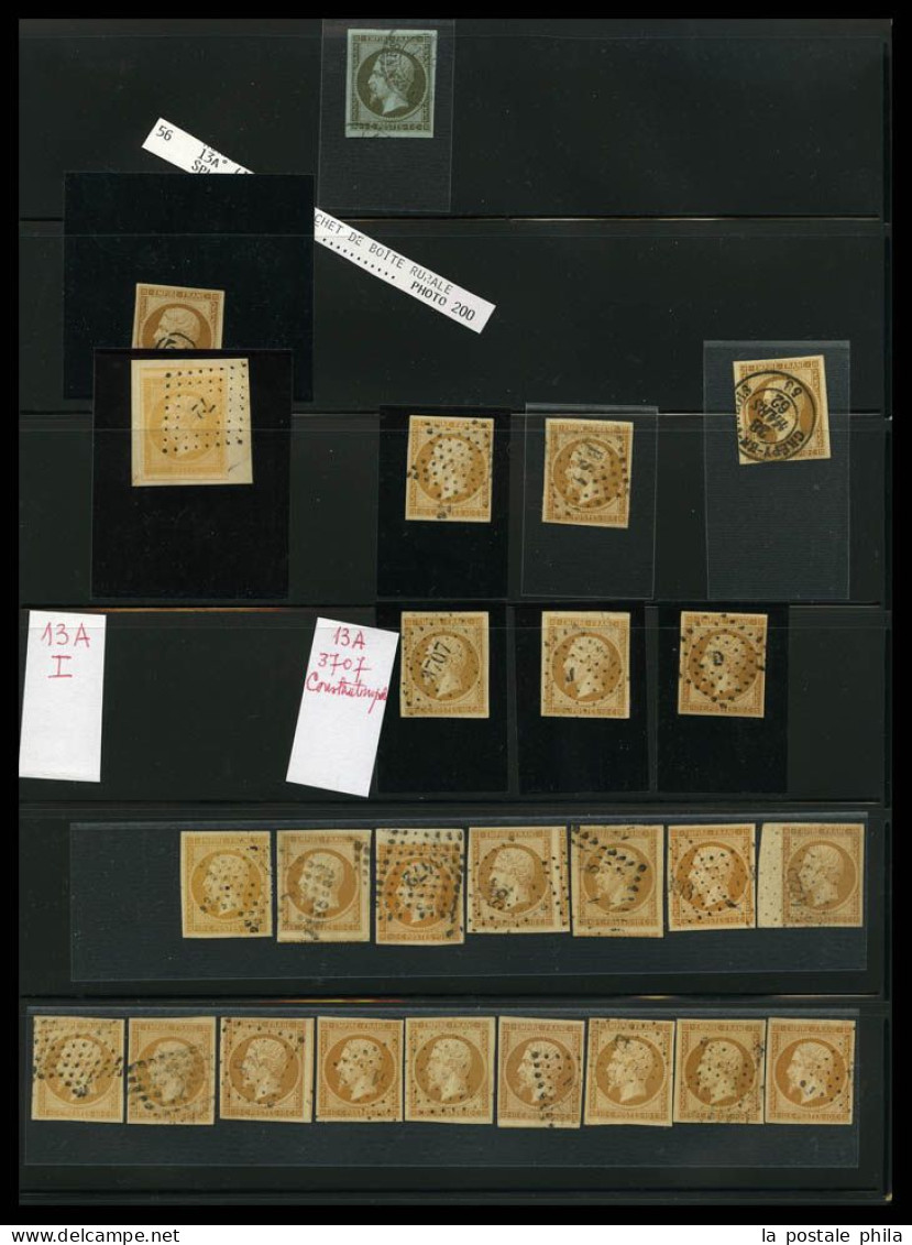 O 1849-1900: Entre Les N°1 Et 106 (sauf Bordeaux), Collection Par Multiples Dont Oblitérations, Variétés, Bandes, Blocs, - Collections