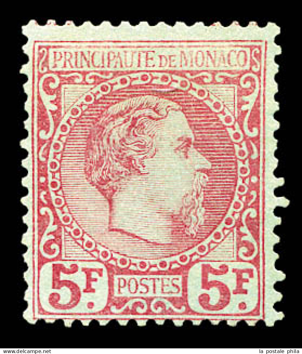 (*) N°10, Charles III, 5F Carmin Sur Vert, Frais. TB (signé Calves/Brun/certificats)  Qualité: (*)  Cote: 4500 Euros - Unused Stamps