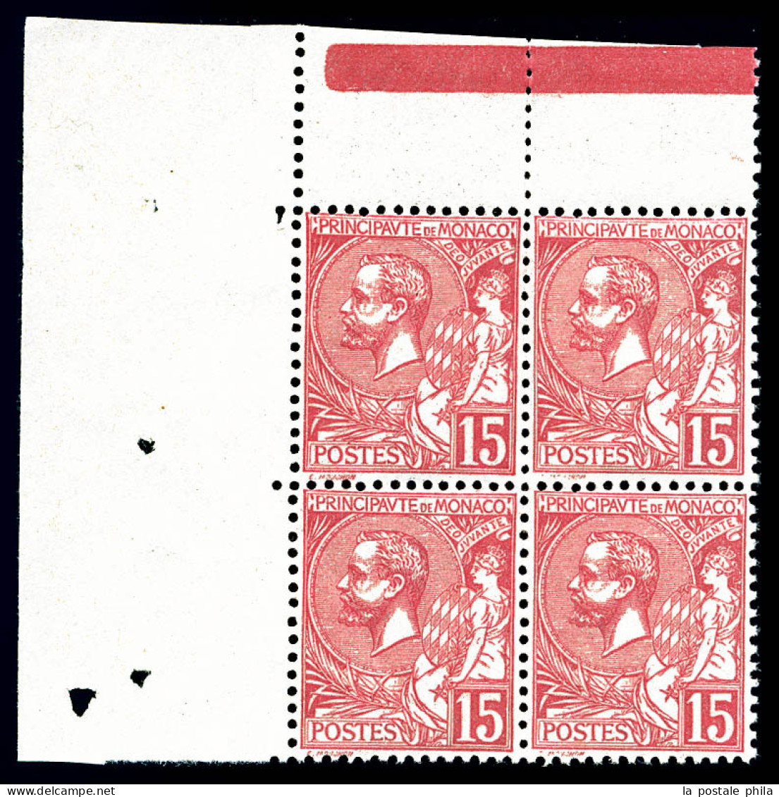 ** N°21, 5F Rose Vif S Verdâtre En Bloc De Quatre Coin De Feuille, Très Bon Centrage, SUP (certificat)  Qualité: **  Cot - Unused Stamps