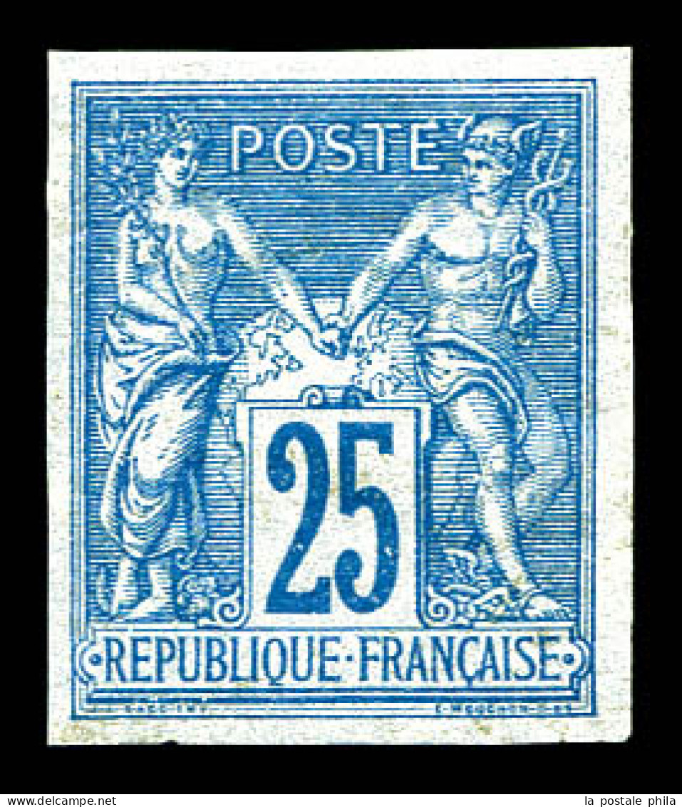 * N°35, 25c Bleu, Quatre Belles Marges, Fraîcheur Postale. SUP. R. (signé Brun/certificats)  Qualité: *  Cote: 5500 Euro - Sage