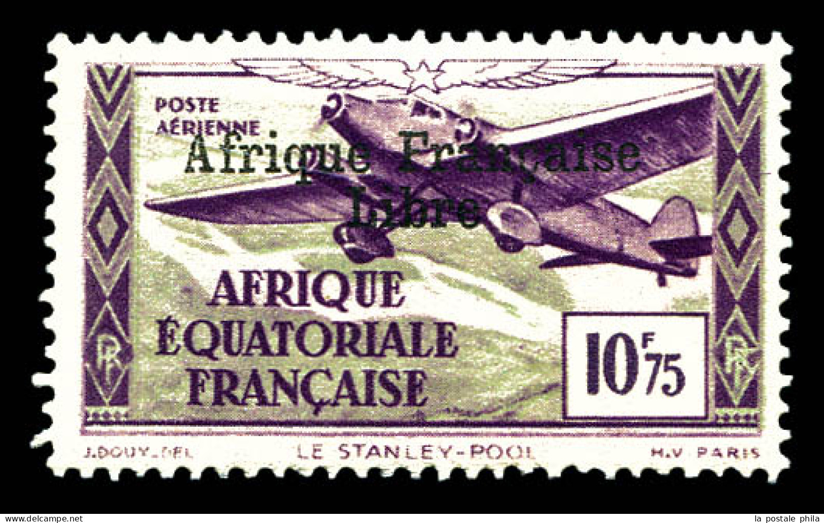 * N°21c, Surcharge AFL En Noir Et Surcharge '=50f' Absente, Tirage 25 Exemplaires. SUP. R. (certificat)  Qualité: *  Cot - Unused Stamps