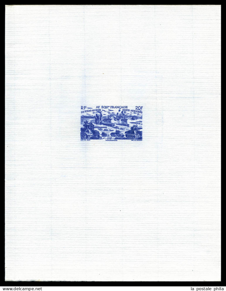 (*) N°43/49, Série Tchad Au Rhin En 7 épreuves D'Artiste En Bleu Outremer Sur Papier Filigrané (17x 21,5 Cm), R.R.R (cer - Ongebruikt