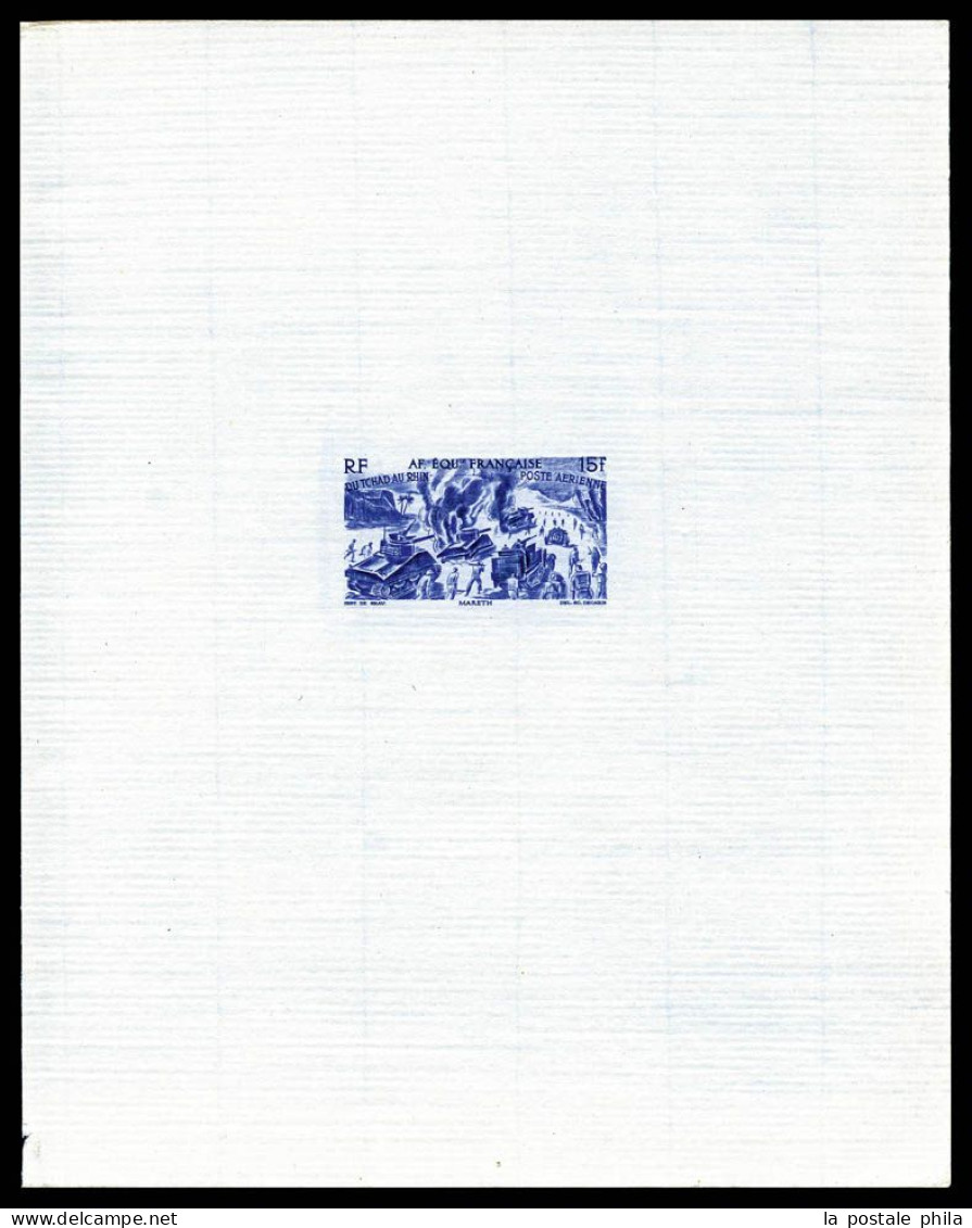 (*) N°43/49, Série Tchad Au Rhin En 7 épreuves D'Artiste En Bleu Outremer Sur Papier Filigrané (17x 21,5 Cm), R.R.R (cer - Ungebraucht