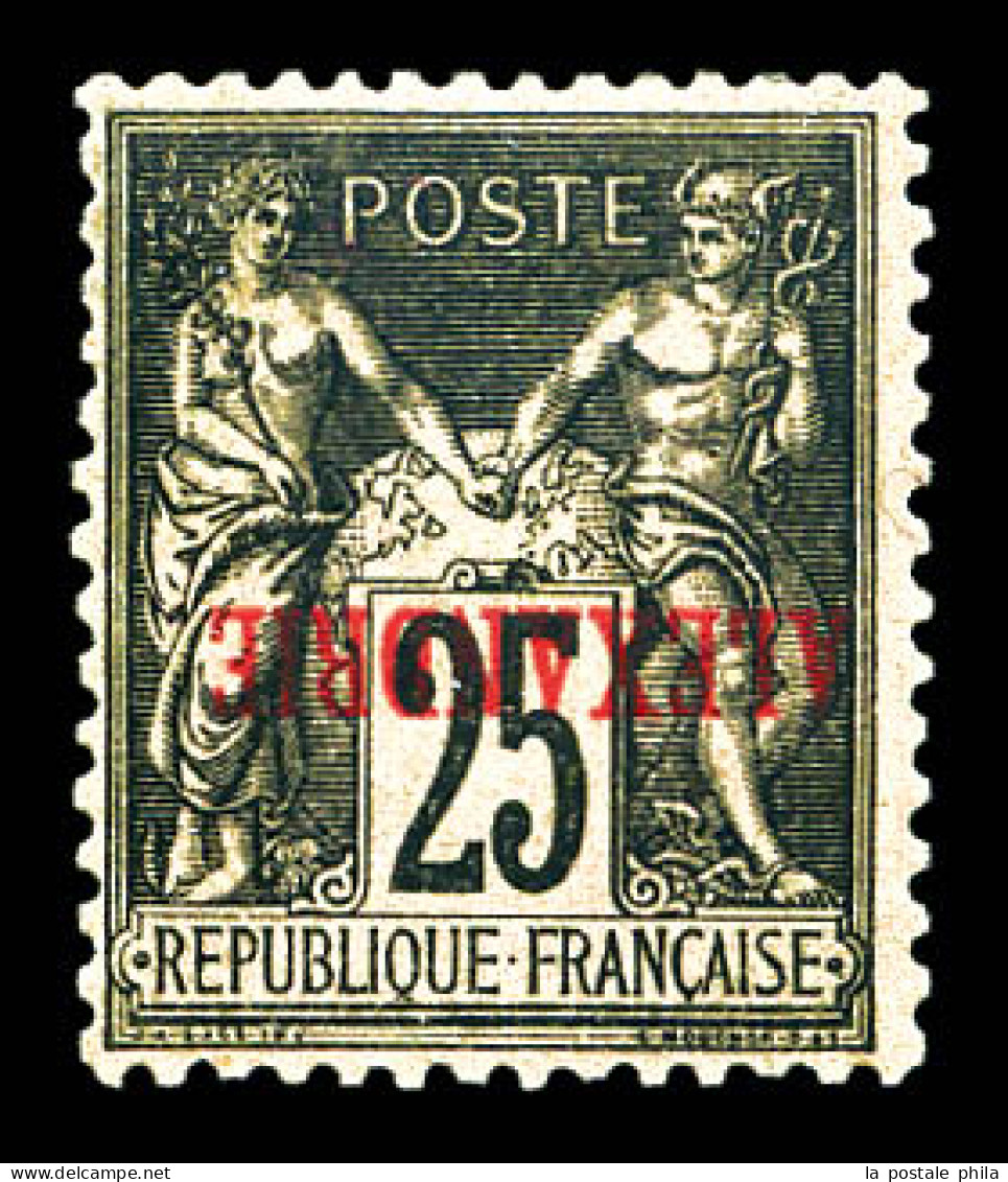 * N°11a, 25c Noir Sur Rose: Surcharge Renversée. TB (signé Brun/Scheller)  Qualité: *  Cote: 160 Euros - Unused Stamps