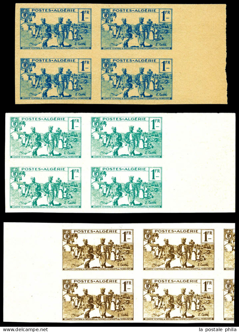 (*) N°159c, 160c Et 161b: Essais Recto Verso Non Dentelés En Blocs De Quatre. TTB  Qualité: (*)  Cote: 480 Euros - Unused Stamps