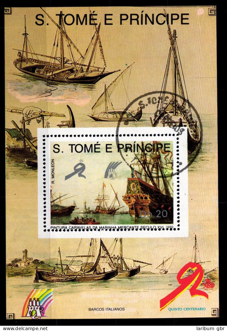 Sao Tome E Principe 1130 Gestempelt Block Schifffahrt #GA574 - Sao Tome And Principe