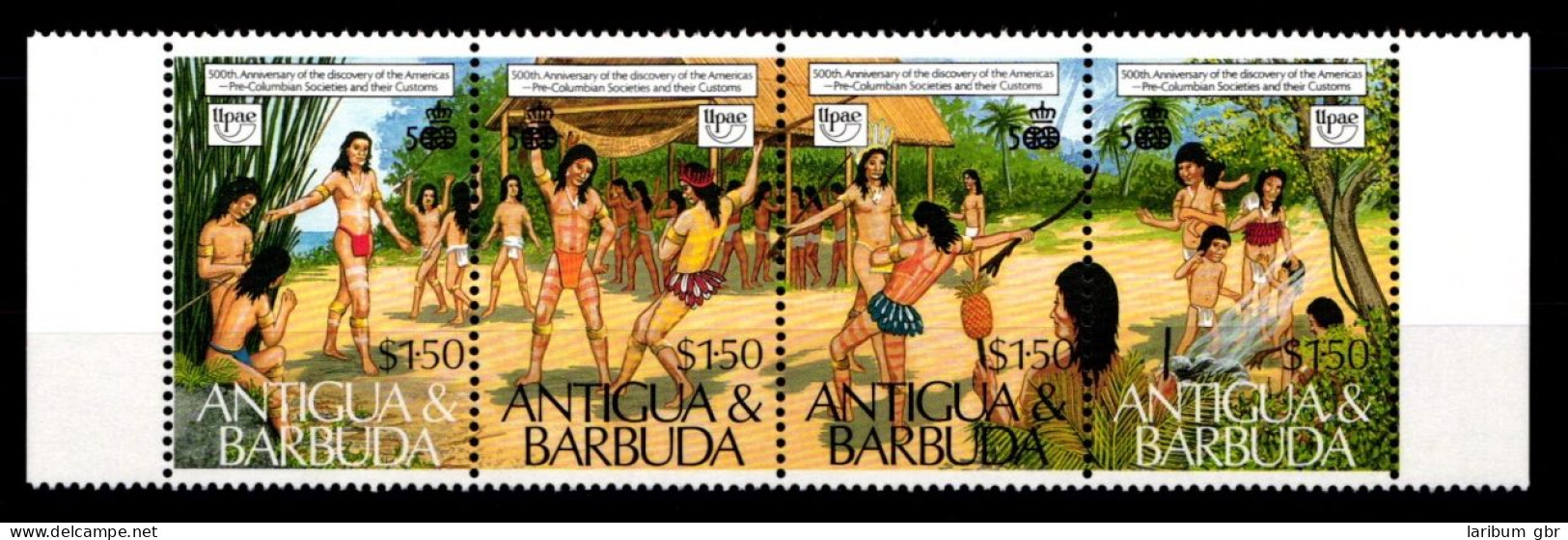 Antigua + Barbuda 1207-1210 Postfrisch Viererstreifen Geschichte #GN051 - Antigua Et Barbuda (1981-...)