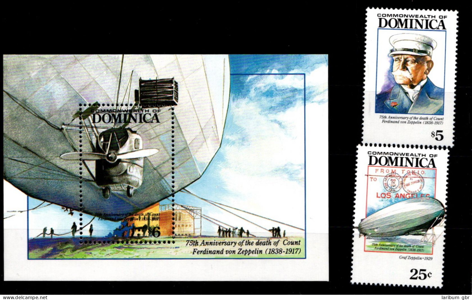 Dominica 1624-1625 + Block 224 Postfrisch Luftfahrt #GO667 - Dominica (1978-...)