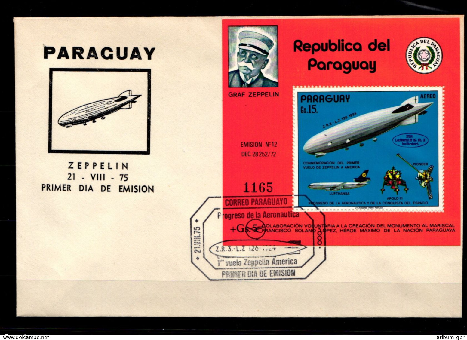 Paraguay Block 246 Gestempelt Auf Brief Luftfahrt #GO686 - Paraguay