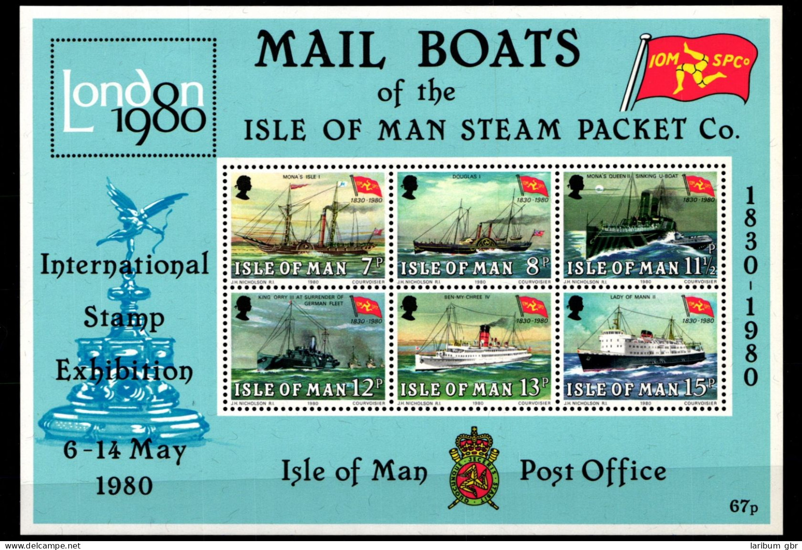 Großbritannien Isle Of Man Block 3 Mit 166-171 Postfrisch Schifffahrt #GN082 - Otros & Sin Clasificación