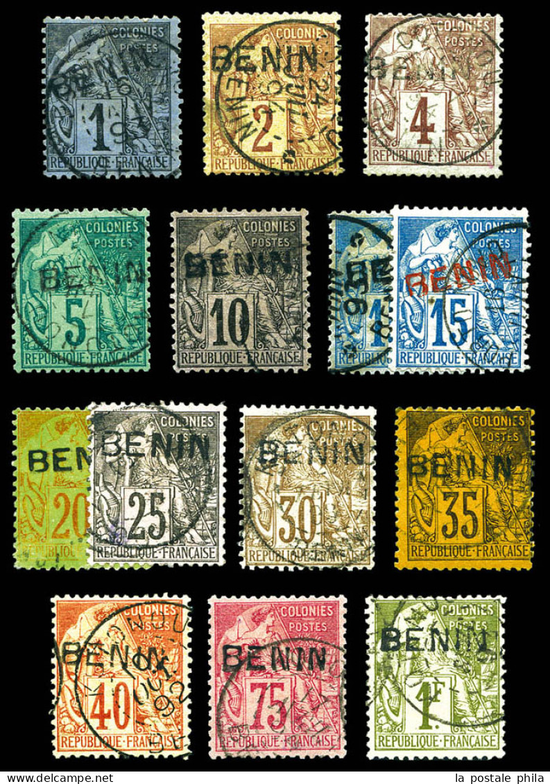 O N°1/13, 1892, Alphée Dubois, Série Complète +6B, Les 14 Valeurs SUP. R. (signés/certificat)  Qualité: Oblitéré  Cote:  - Used Stamps
