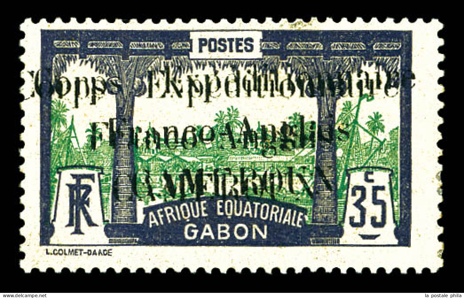 * N°46b, 35c Violet Et Vert: Double Surcharge (position 20). SUP. R. (certificat)  Qualité: *  Cote: 2500 Euros - Unused Stamps