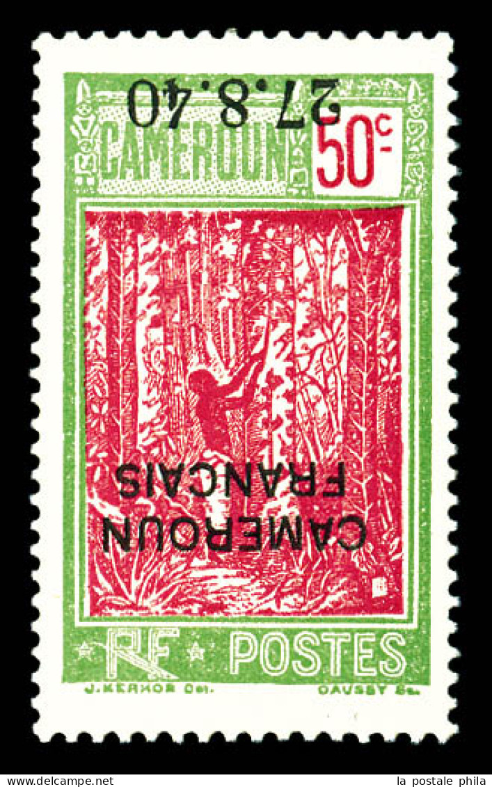 * N°202a, 50c Vert-jaune Et Rose: Surcharge Renversée. TB  Qualité: *  Cote: 350 Euros - Unused Stamps