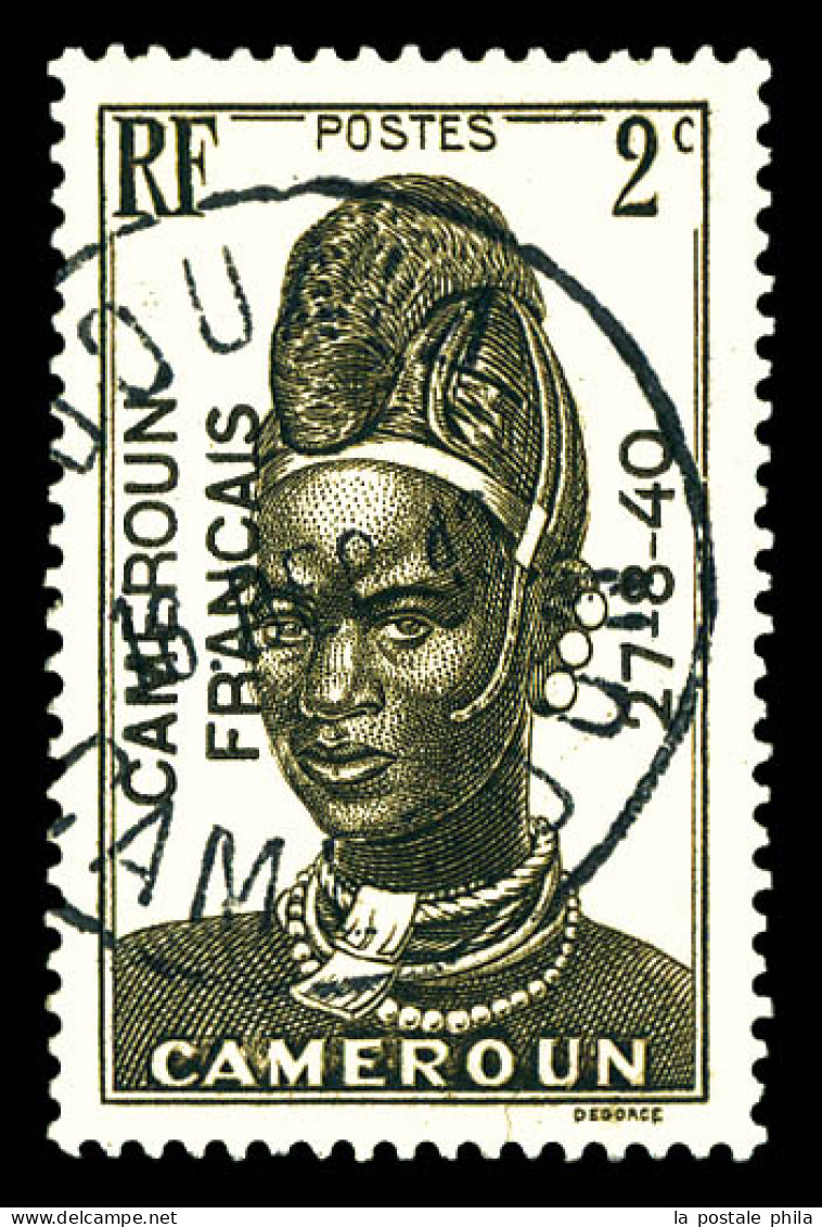 O N°208a, 2c Brun-noir, Surcharge Noire, Obl Càd Central, SUP (signé Calves/certificat)  Qualité: Oblitéré  Cote: 2100 E - Used Stamps