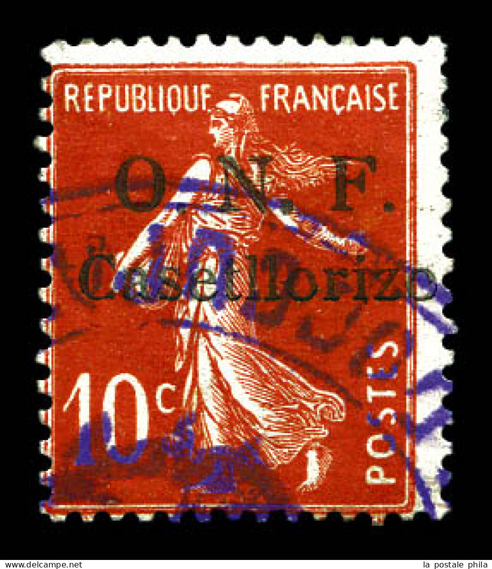 O N°28a, 10c Semeuse, Surcharge CASELLORIZO. TTB (signé Robineau/certificat)  Qualité: Oblitéré  Cote: 850 Euros - Used Stamps