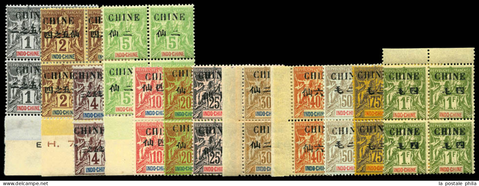 ** N°49 à 55 + 57 à 61 En Blocs De 4 (49, 1ex*+53, 2ex*+54, 2ex*+55, 3ex*+59, 3ex*)  Qualité: **  Cote: 1793 Euros - Unused Stamps