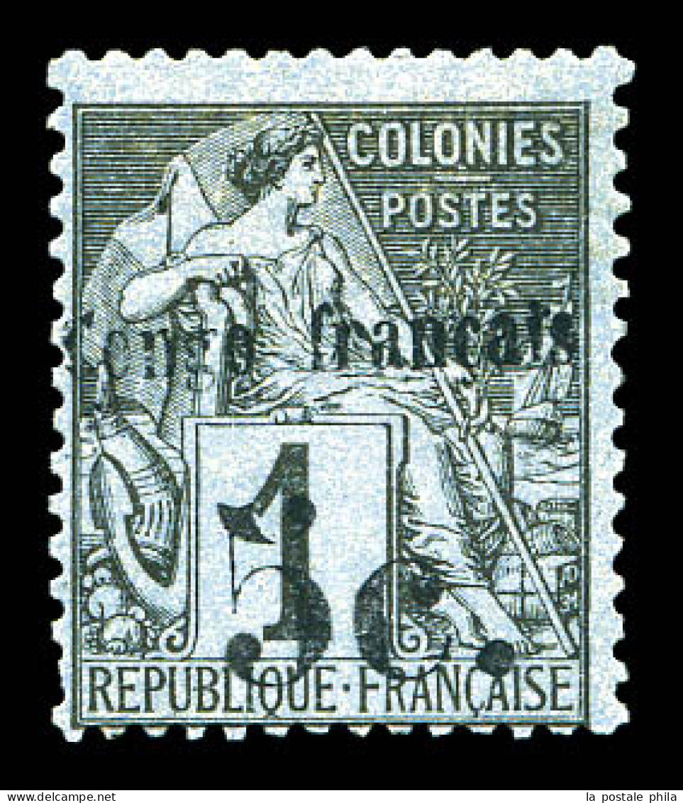 * N°1, 5c Sur 1c Noir S Azuré, Frais. TB (signé Brun)  Qualité: *  Cote: 320 Euros - Unused Stamps