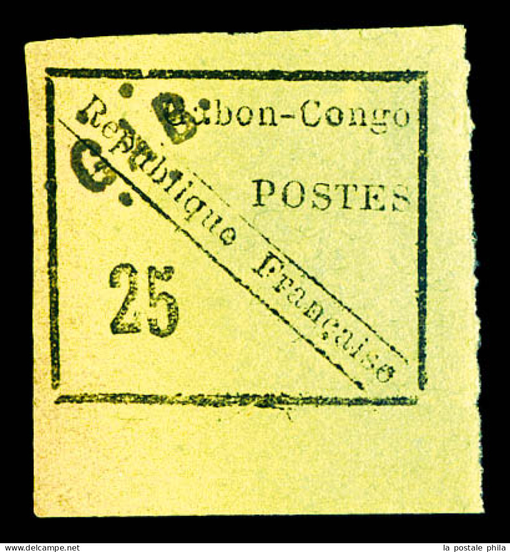 * N°15, 25c Noir Sur Vert, Grandes Marges Avec Bord De Feuille. SUP (signé/Certificat)  Qualité: *  Cote: 1500 Euros - Unused Stamps