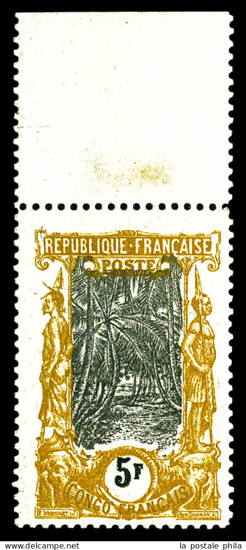 ** N°41a, 5f Moutarde Et Noir, Haut De Feuille, Fraîcheur Postale. SUP. R. (signé Calves/certificat)  Qualité: **  Cote: - Neufs