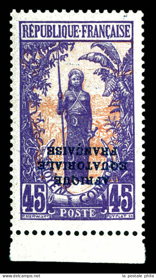 ** N°83a, 45c Violet Et Rouge, Surcharge Renversée, Bdf. TTB  Qualité: **  Cote: 427 Euros - Unused Stamps