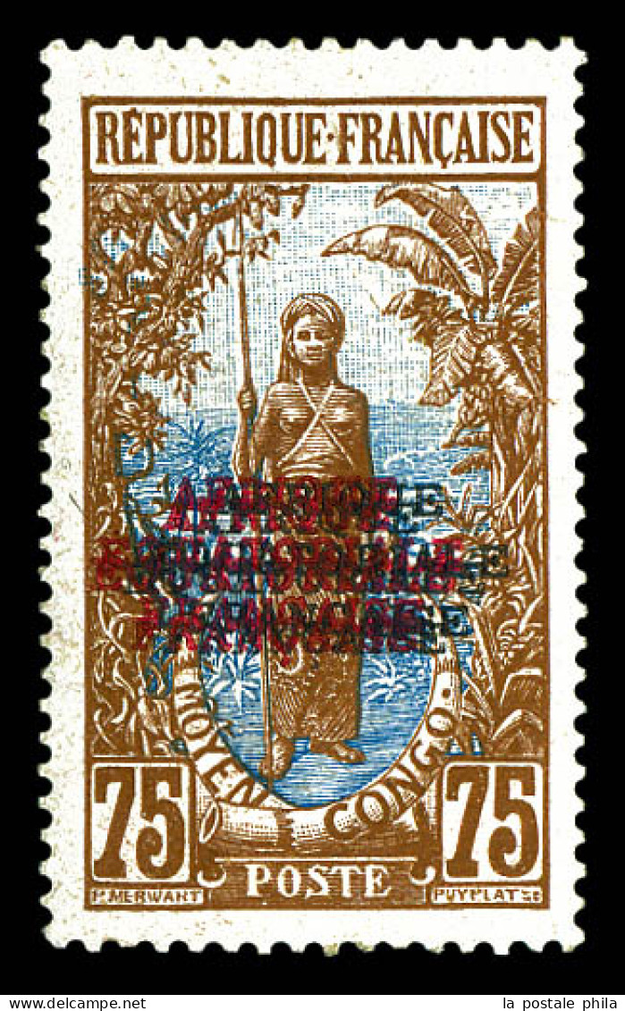 * N°85b, 75c Bistre Et Bleu: Quadruple Surcharge Noire Et Rouge, TTB (signé Brun/Certificat)  Qualité: *  Cote: 480 Euro - Unused Stamps