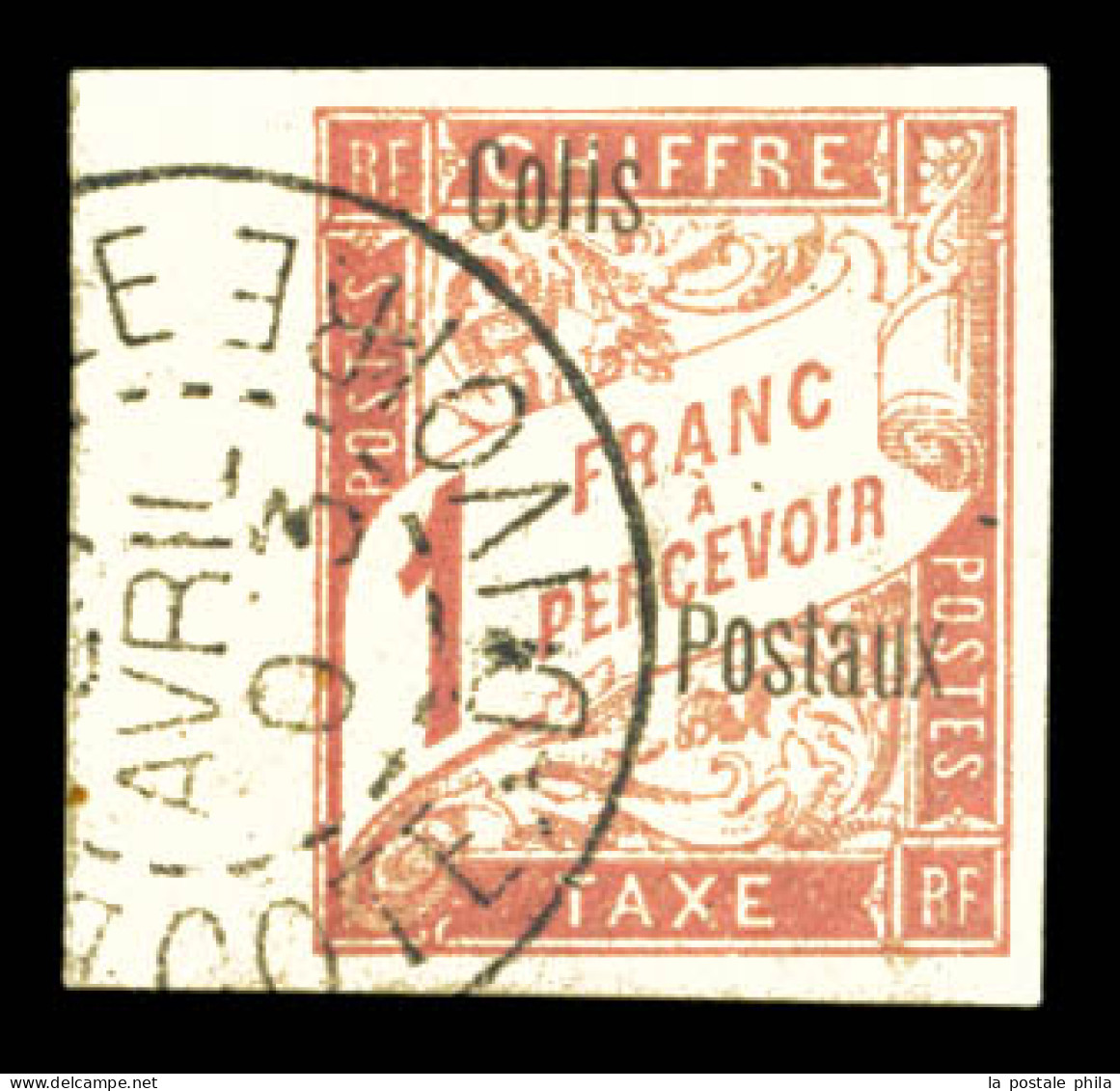 O Colis-Postaux N°4B, 1f Rose Sur Paille, SANS COTE D'IVOIRE, Tirage 75 Exemplaires, Bord De Feuille Latéral. SUPERBE. R - Used Stamps