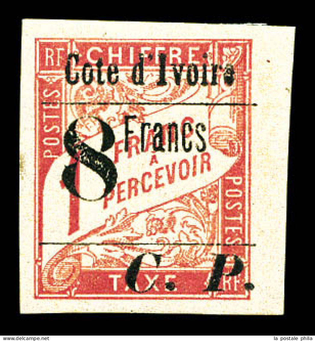 * Colis-Postaux N°22, 8f Sur 1f Rose Sur Paille, Bord De Feuille. TTB (certificat)  Qualité: *  Cote: 900 Euros - Unused Stamps