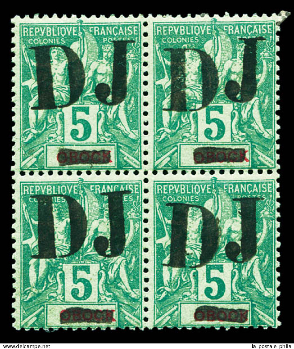 ** N°1, 5c Vert En Bloc De Quatre, Fraîcheur Postale, TTB (certificat)  Qualité: **  Cote: 2080 Euros - Unused Stamps