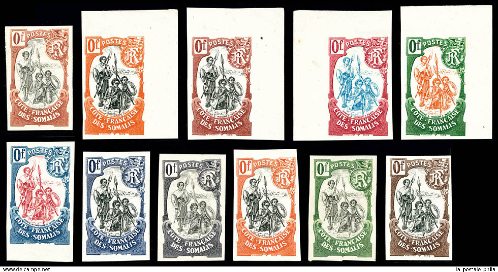 (*) Guerriers, Ensemble De 11 Essais De Couleurs, TTB (certificat)  Qualité: (*) - Unused Stamps