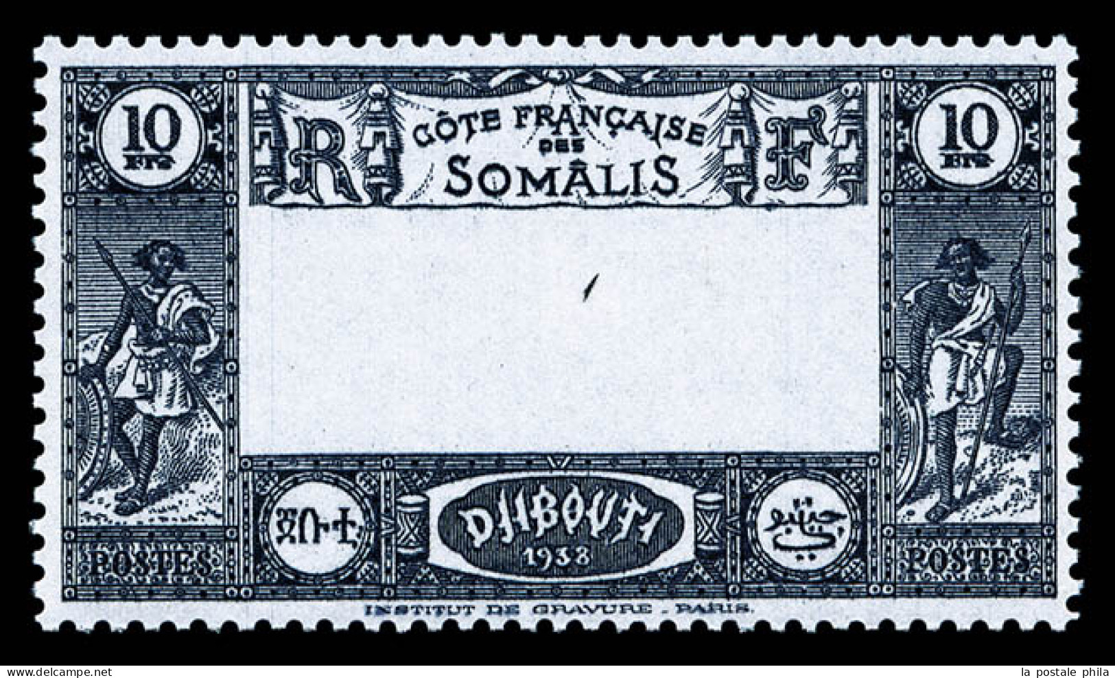 ** N°168a, 10F Bleu Fonçé, Centre Omis, Fraîcheur Postale, Très Jolie Pièce (certificat)  Qualité: **  Cote: 930 Euros - Unused Stamps