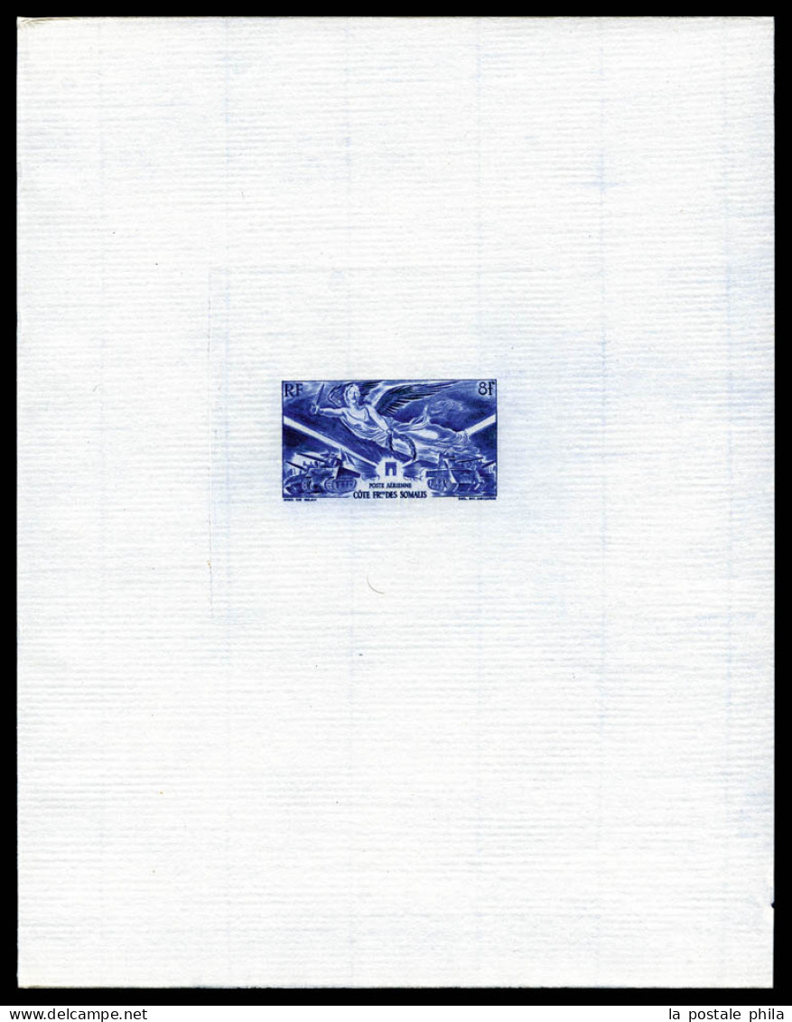 (*) N°13/19, Série Tchad Au Rhin En 7 épreuves D'Artiste En Bleu Outremer Sur Papier Filigrané (17x 21,5 Cm), Tirage 30  - Unused Stamps