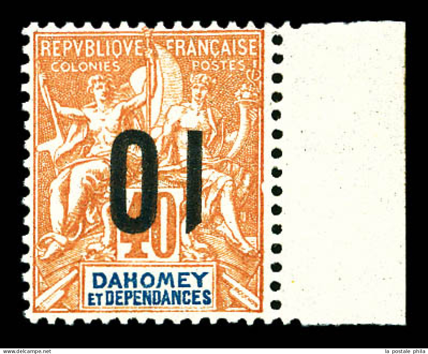 ** N°39a, 10 Sur 40c Rouge-orange: Surcharge Renversée, Bdf. SUP (signé Calves)  Qualité: **  Cote: 840 Euros - Unused Stamps