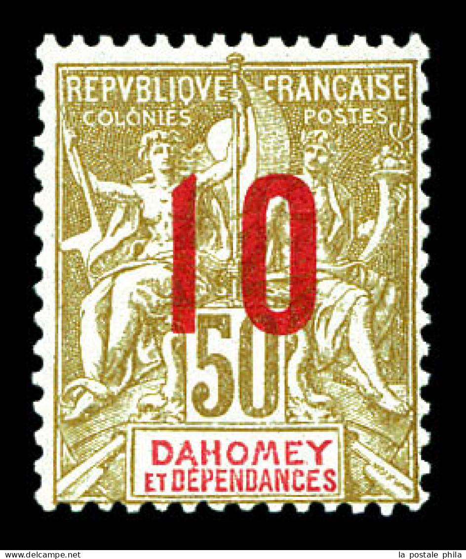 ** N°41, 10 Sur 50c Bistre Et Bleu, Tirage 450 Ex. SUP. R. (signé Brun/certificats)  Qualité: **  Cote: 2700 Euros - Unused Stamps